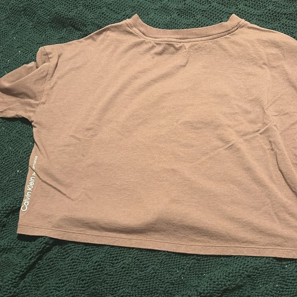 Calvin Klein Mauve Logo Crop Top Size M CK Streetwear Y2K Athleisure Essential - Picture 4 of 7
